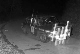 Pere Bonet – Raymond Blancafort (Seat 1430-1800). XV Rally de Invierno, 14 de diciembre de 1975 (Foto: José Luis Cortijos)